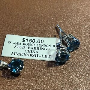 COPY - Round London Blue Topaz earrings